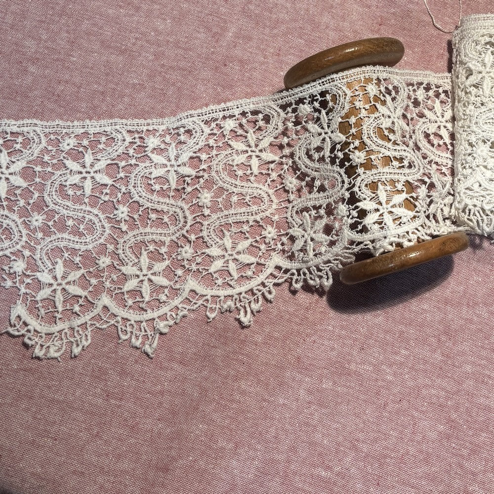 Intricate Antique Guipure Lace with Tallies 10.8cm