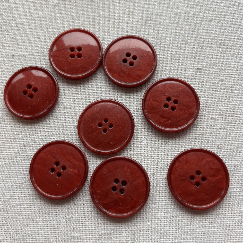 Brick Red Buttons 28mm x 8