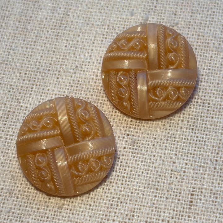 1940's Cross Pattern Champagne Glass Buttons 19mm x 7