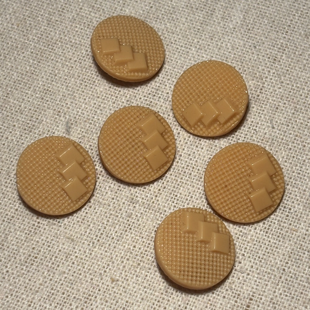 1940's Latte Glass Buttons 18mm x 6