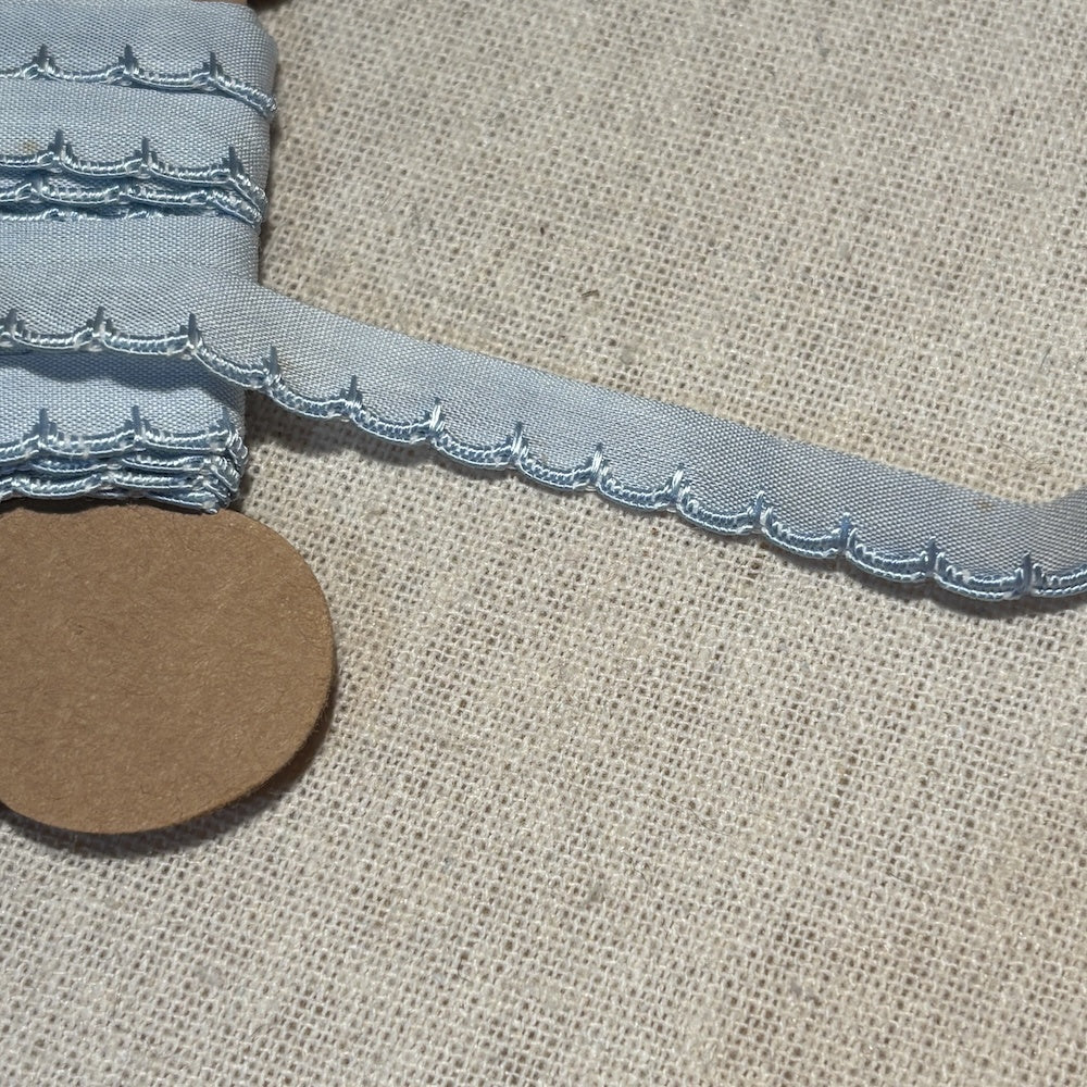 Vintage Picot Edged Trim 9mm Baby Blue 2.5 metres