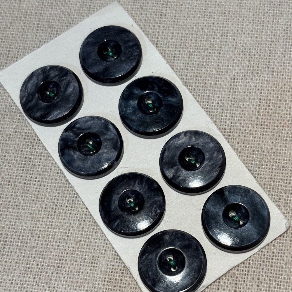 Black Peacock Mottled Buttons 15mm x 8