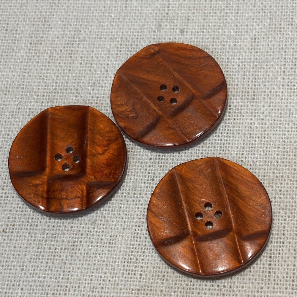 Vintage Copper Coloured Buttons 28mm x 3