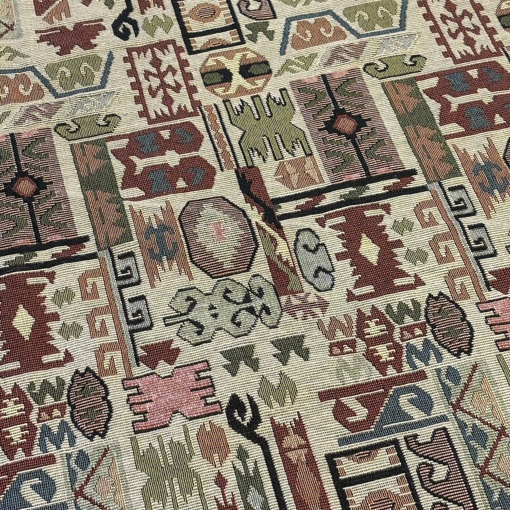 Kilim Style  Woven Cotton Tablecloth  1.42 x 2.3m