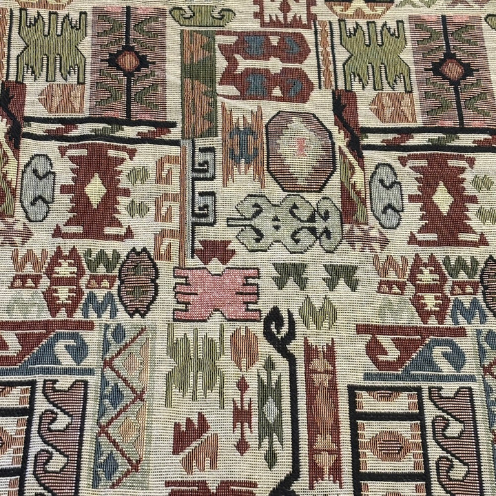 Kilim Style  Woven Cotton Tablecloth  1.42 x 2.3m