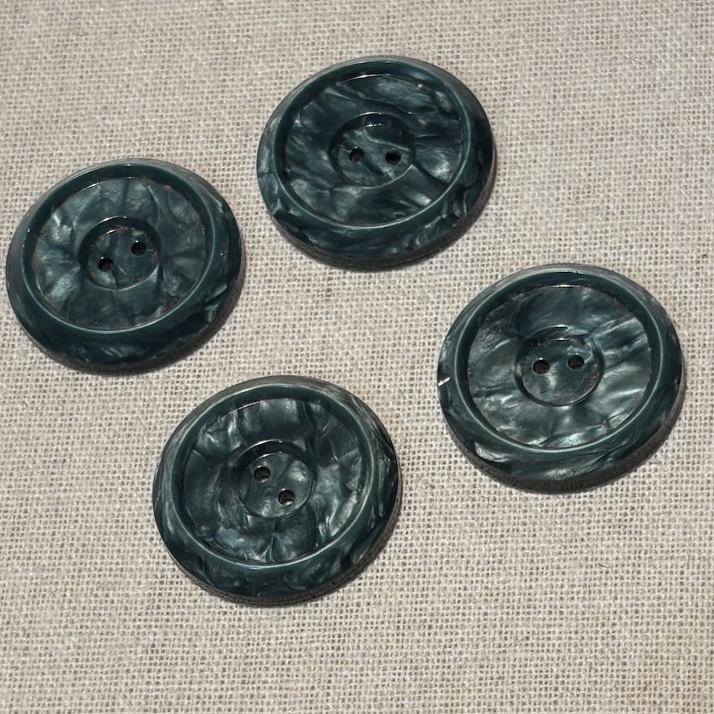 Vintage Green Mottled Buttons 30mm x 4