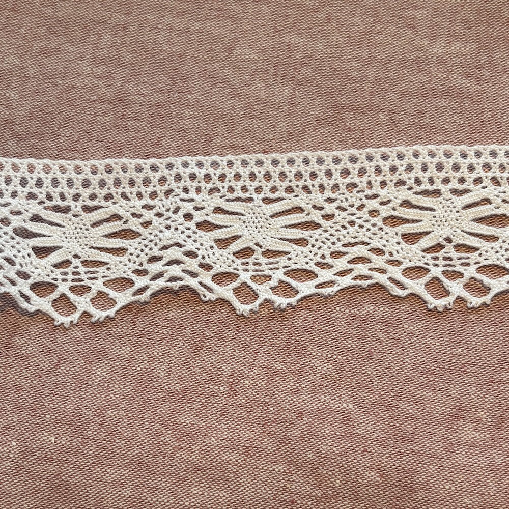Vintage White Cluny Lace with Sacllops 45mm