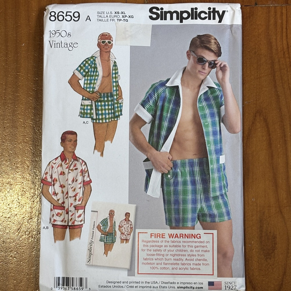 Simplicity 1950's Vintage Cabana Short and Shirt Set