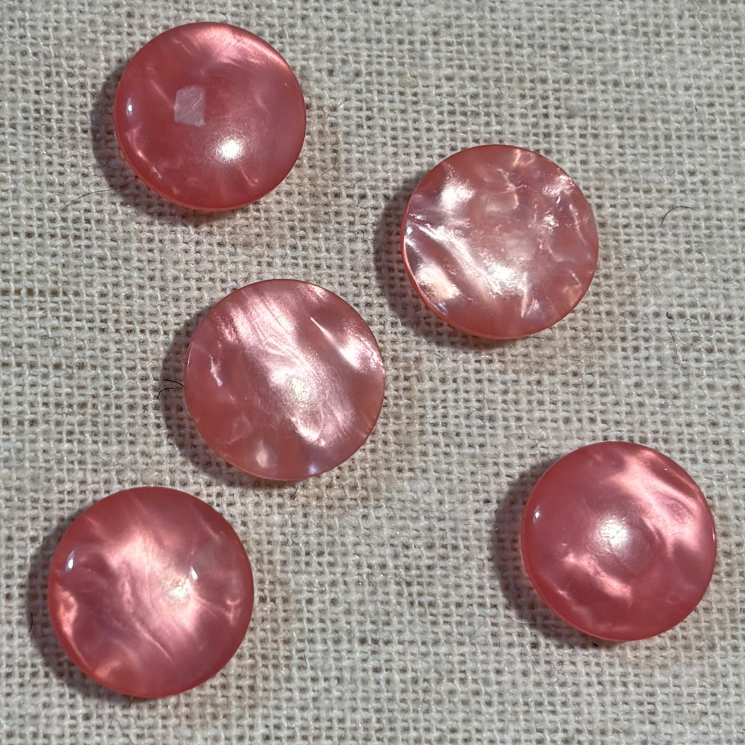 Mottled Candy Pink 15mm  Buttons x 5