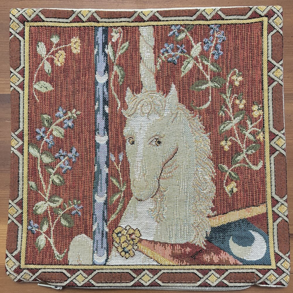 The Unicorn Jacquard Small Cushion Cover by Art De Lys France