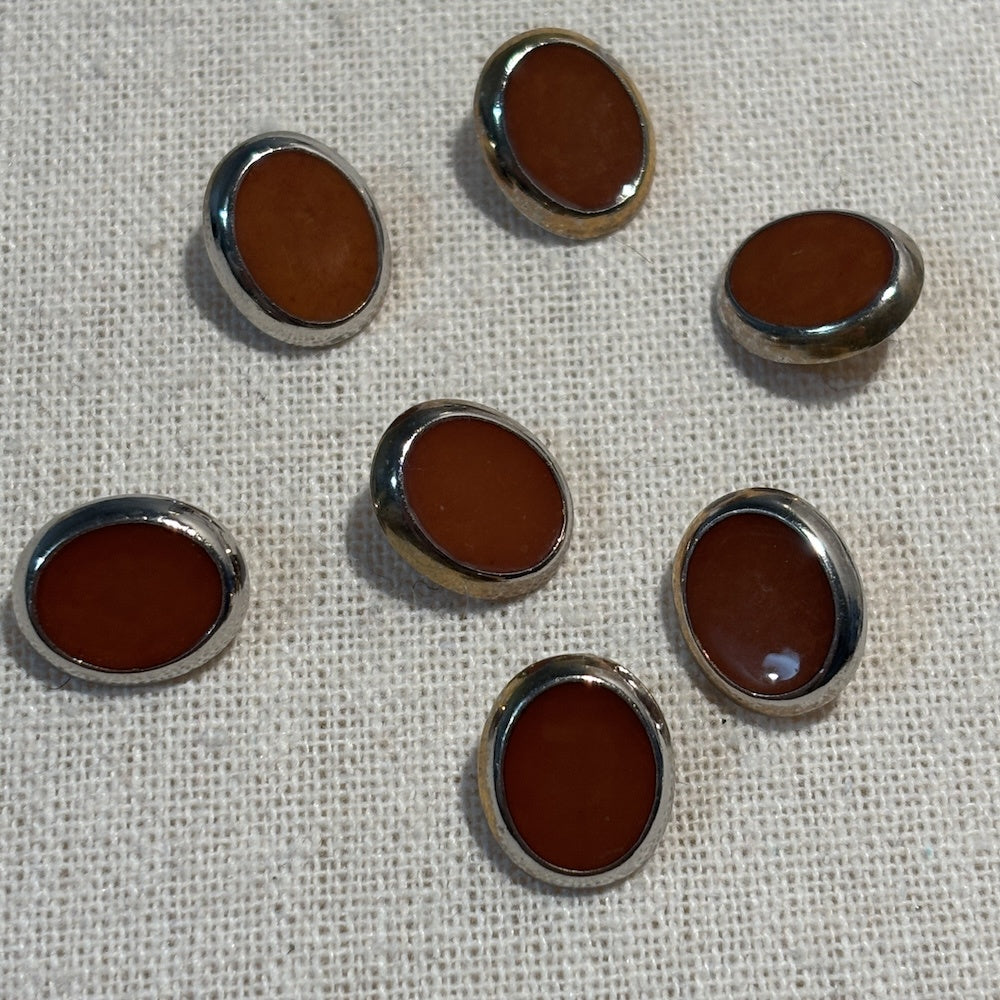 Vintage Caramel Oval Buttons 15mm x 7