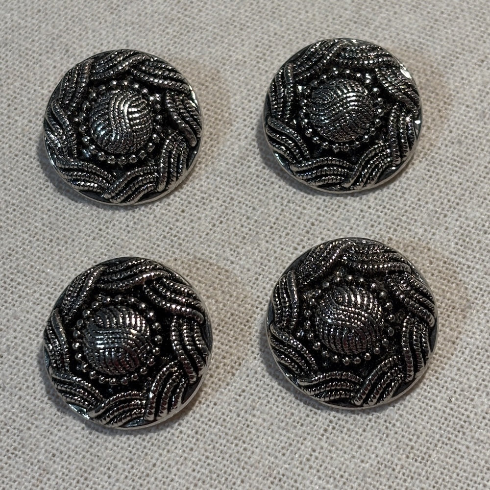 Vintage Turks Head Silver/Black Metal Tones 25mm x 4