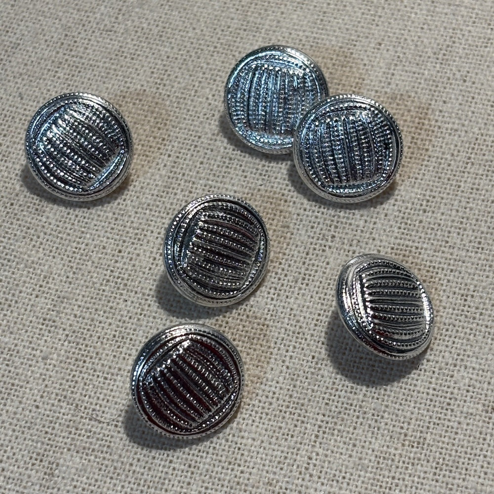Vintage Silver Lined Buttons 15mm x 6