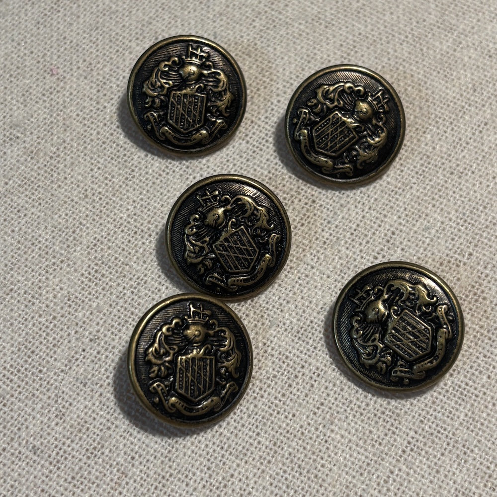 Coat of Arms Buttons Vintage Bronze Buttons 19mm x 5