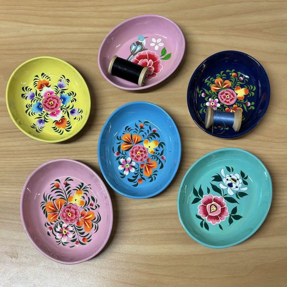 Hand Painted Oval Trinket Dish