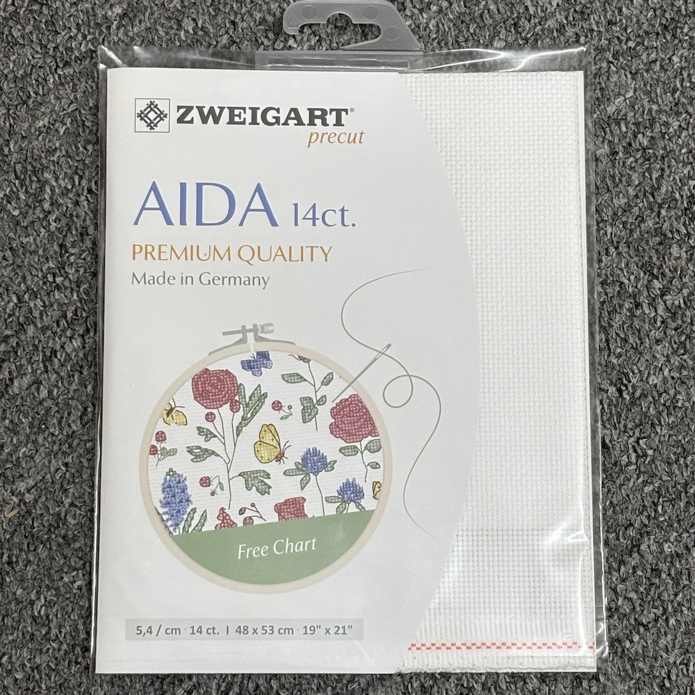 Zweigart Aida 14ct - White 48 x 53cm
