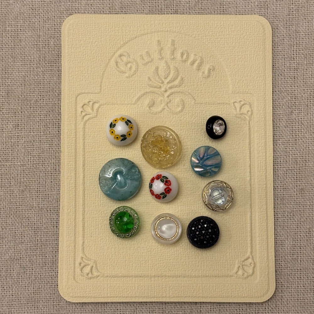 Vintage Button Card - Glass Buttons