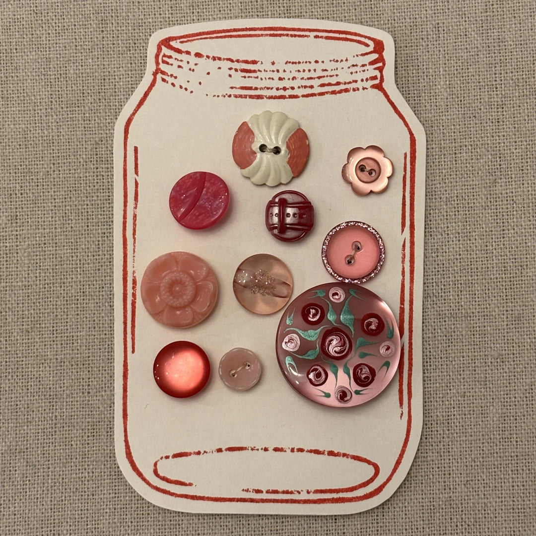 "Jar" of Vintage Pink Buttons