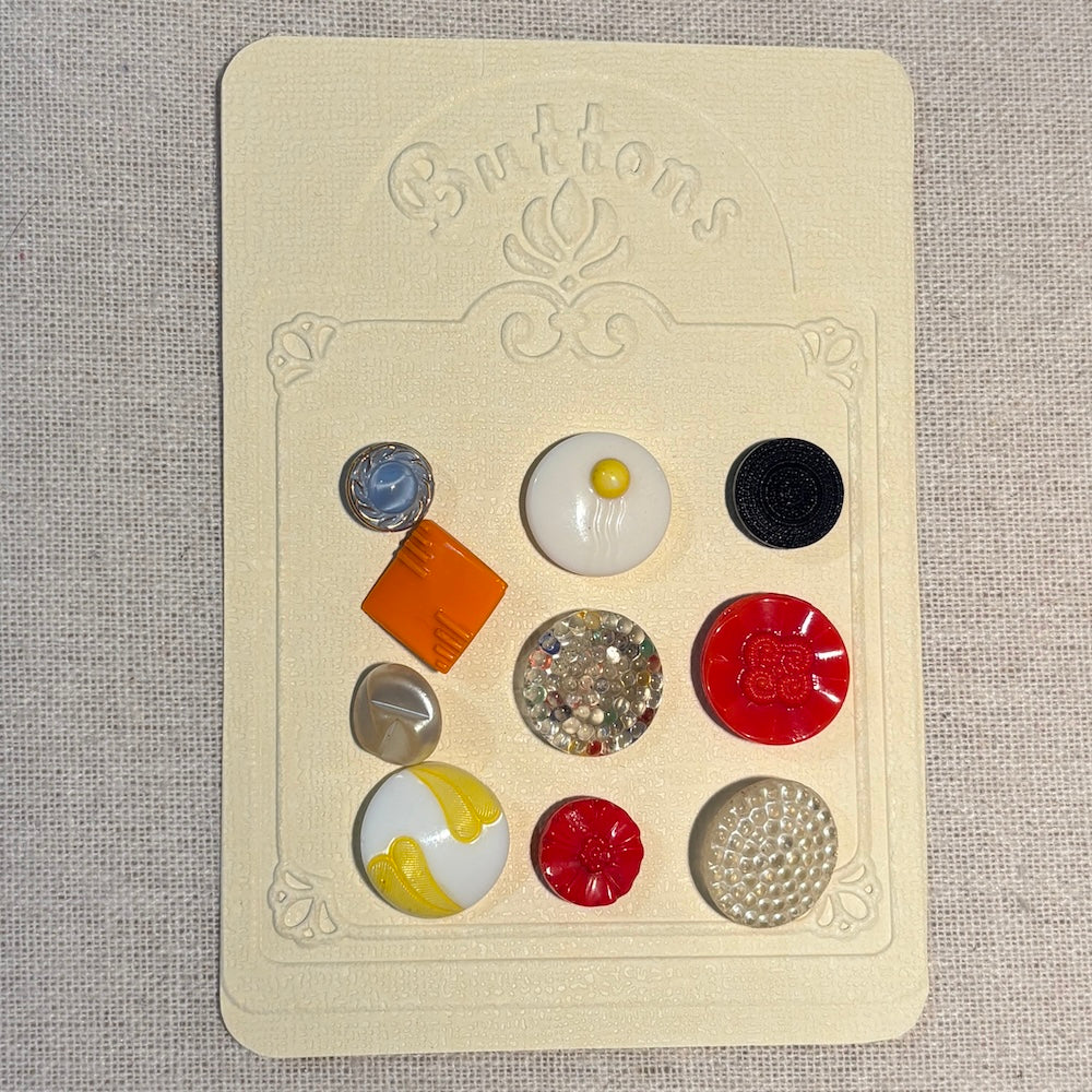 Vintage Button Card - Glass Buttons