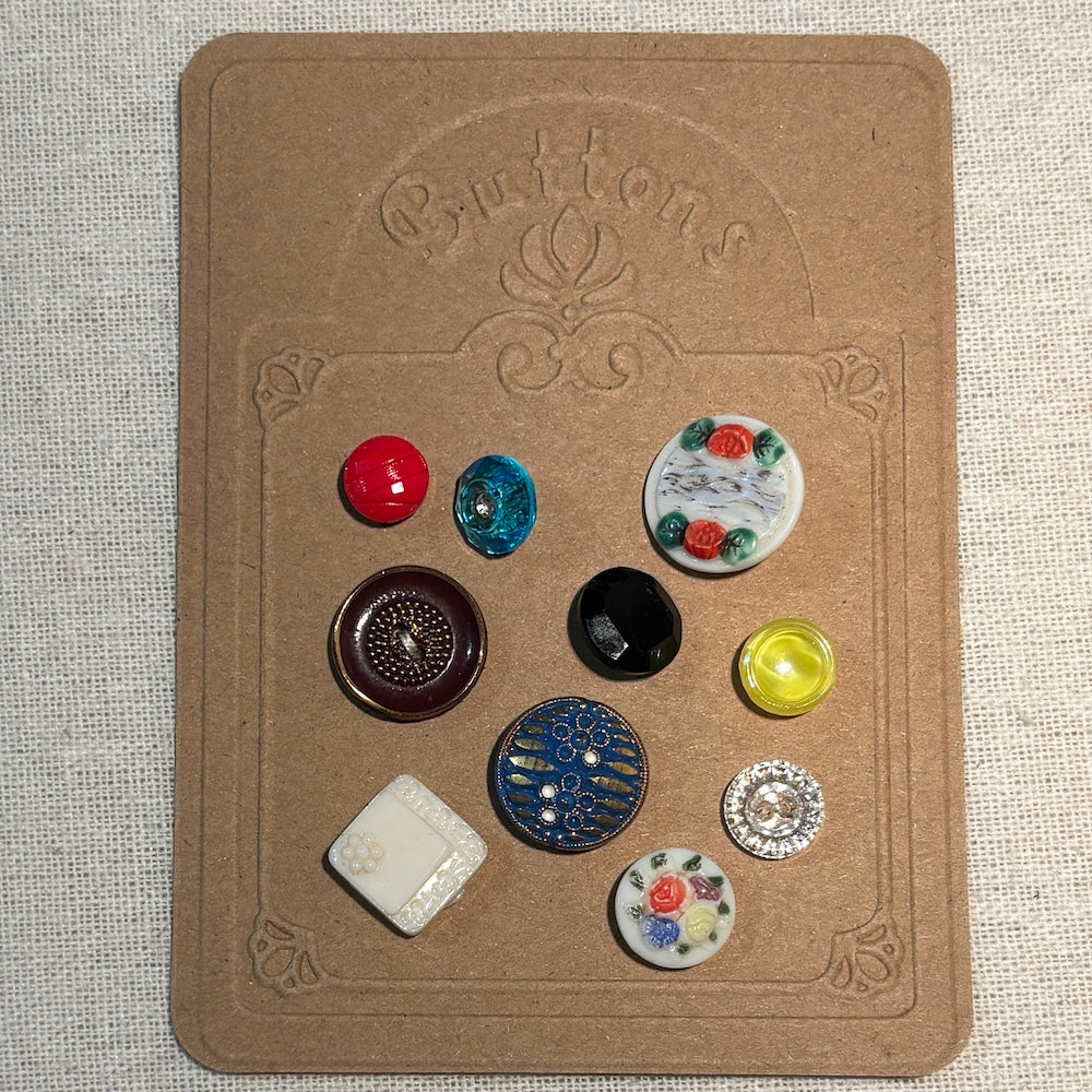 Vintage Button Card - Glass Buttons