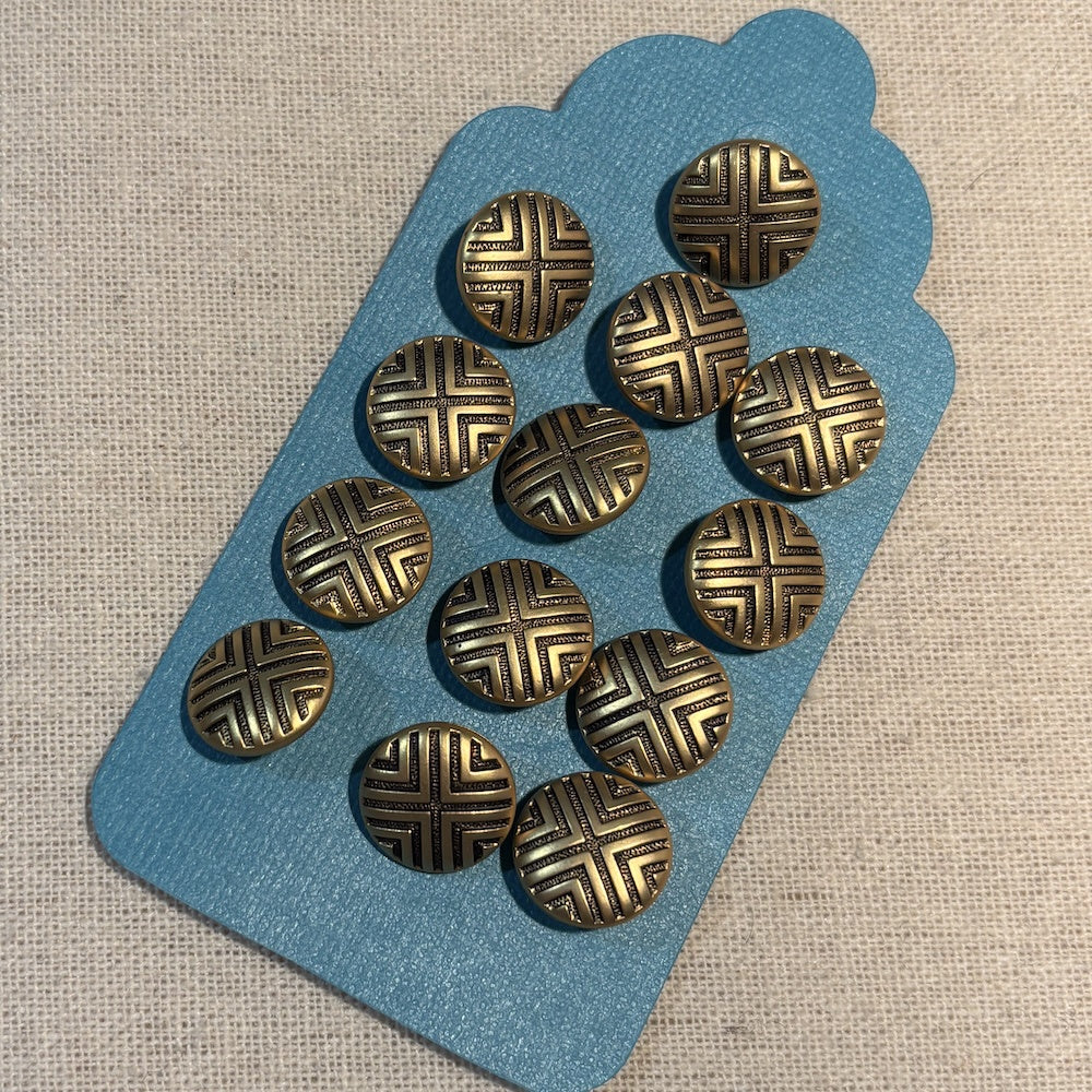 Gold-Tone Buttons with a Basketweave Texture 15mm x 13