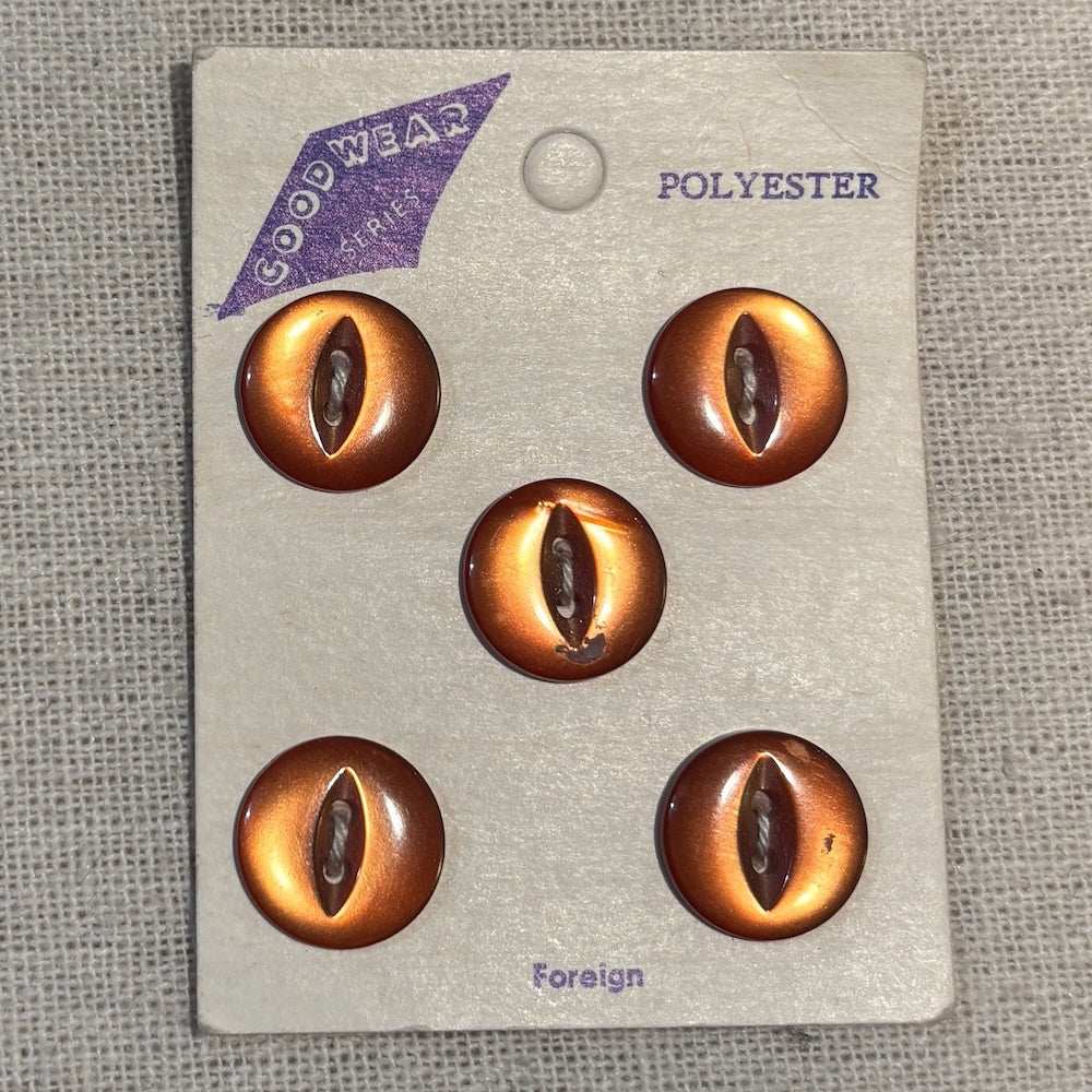 Goodwear Russet Cats Eye Buttons 14mm x 5