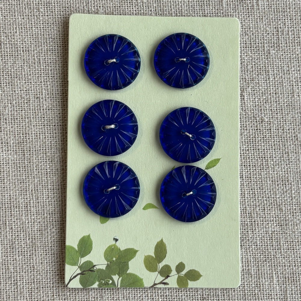 Sapphire Blue Star Buttons 19mm x 6