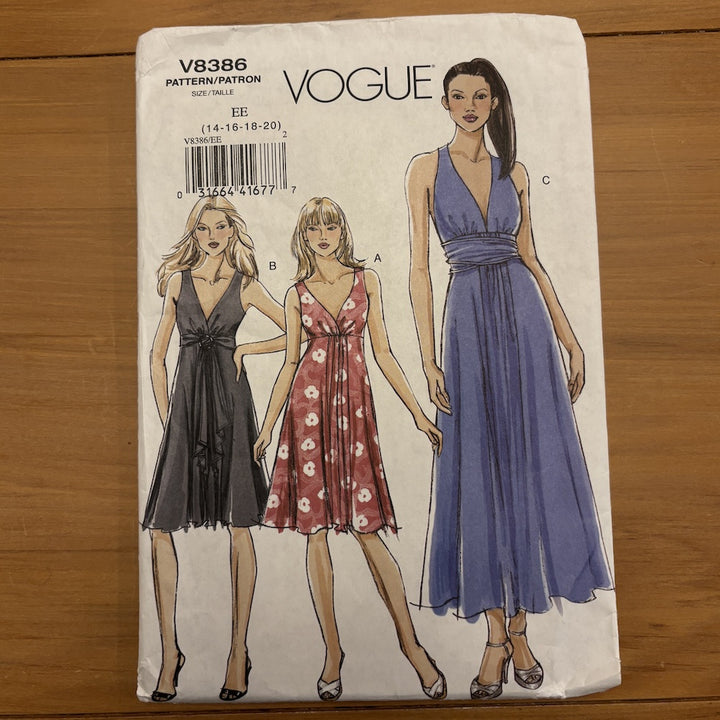 Vogue  V8386 Formal Dress Pattern Sizes 14-20