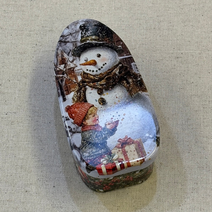 Vintage Christmas Oval Tin