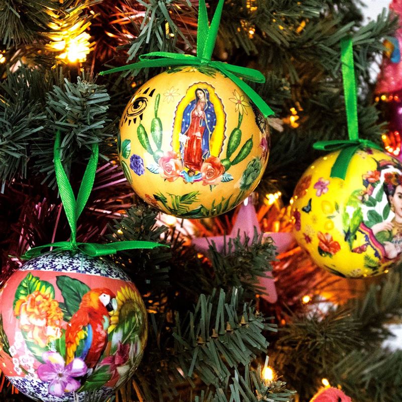 Mexican Folklore Large Bauble Set 6