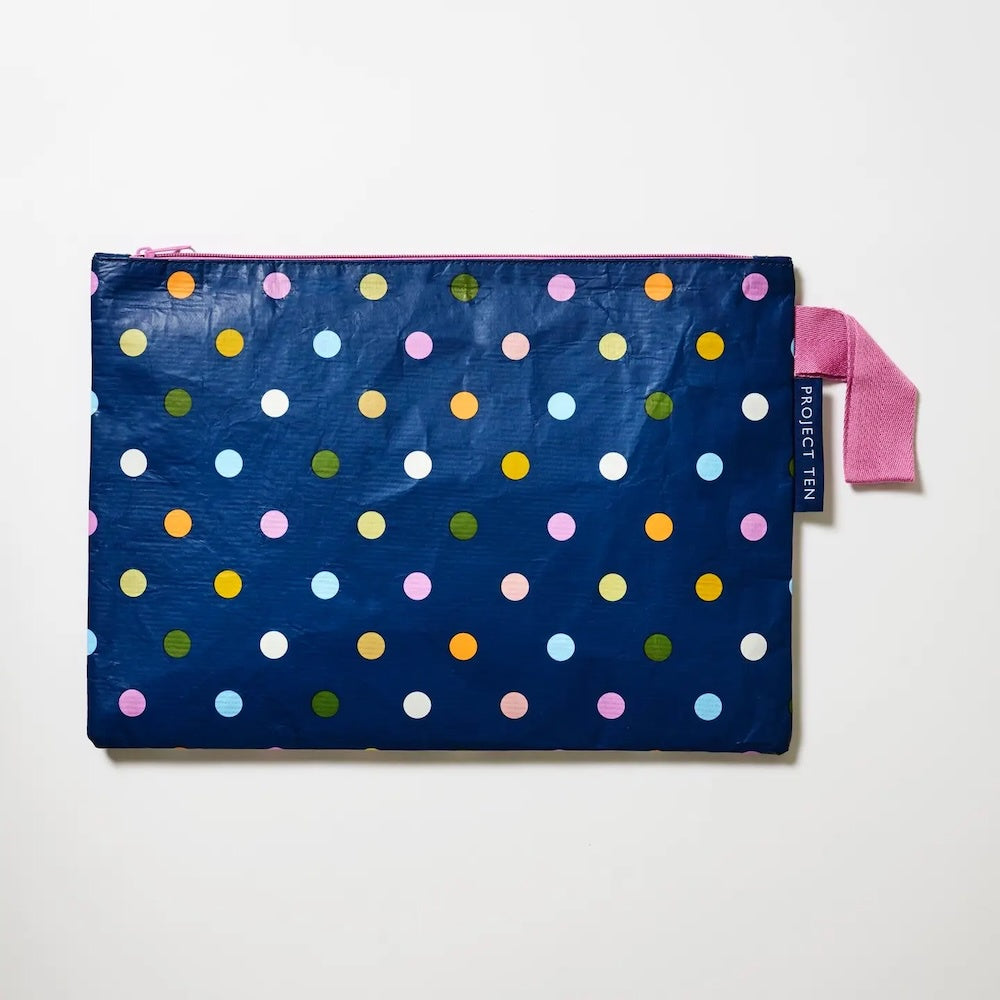 Large Zip Pouch / Project Bag / Book Bag Confetti