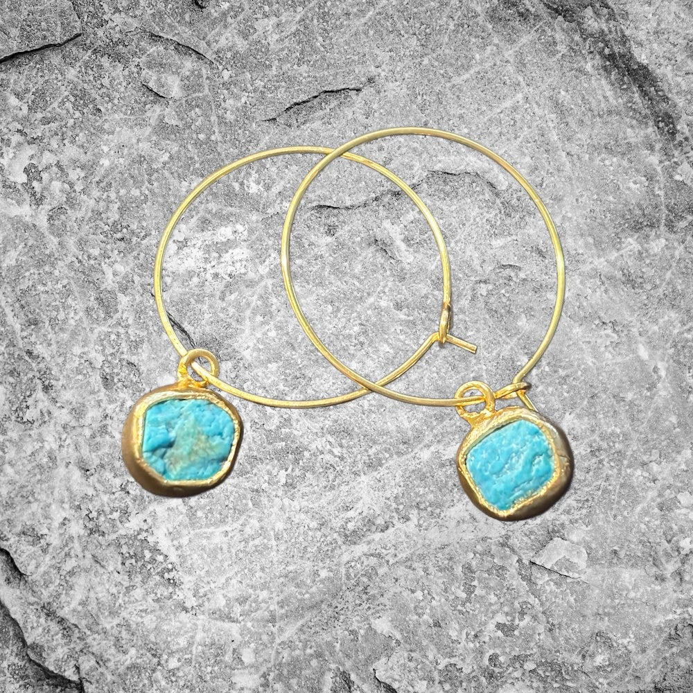 Turquoise Hoops Handmade