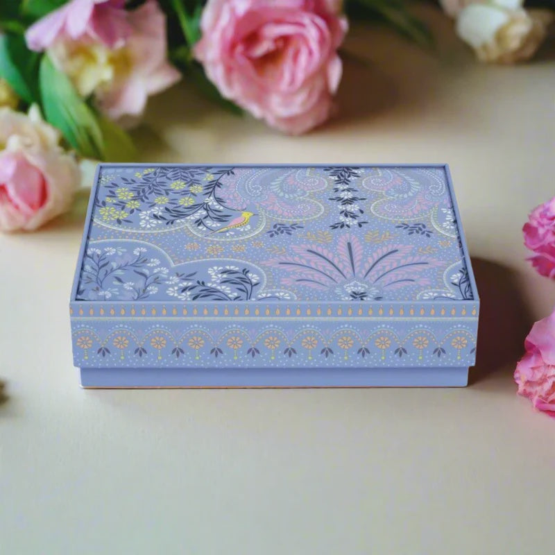 Sara Miller Filigree Blue Medium Rectangula Tin