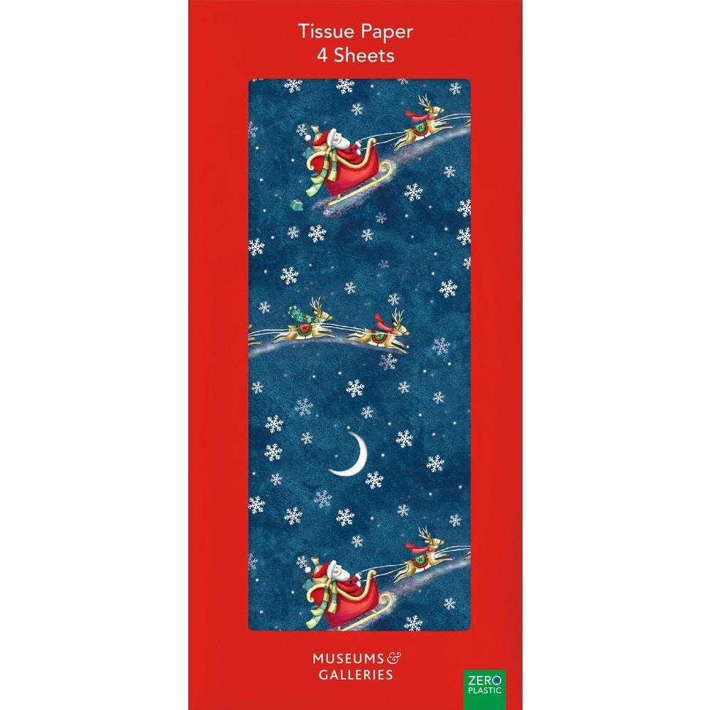 Santa Over the Rooftops Tissue Paper x 4