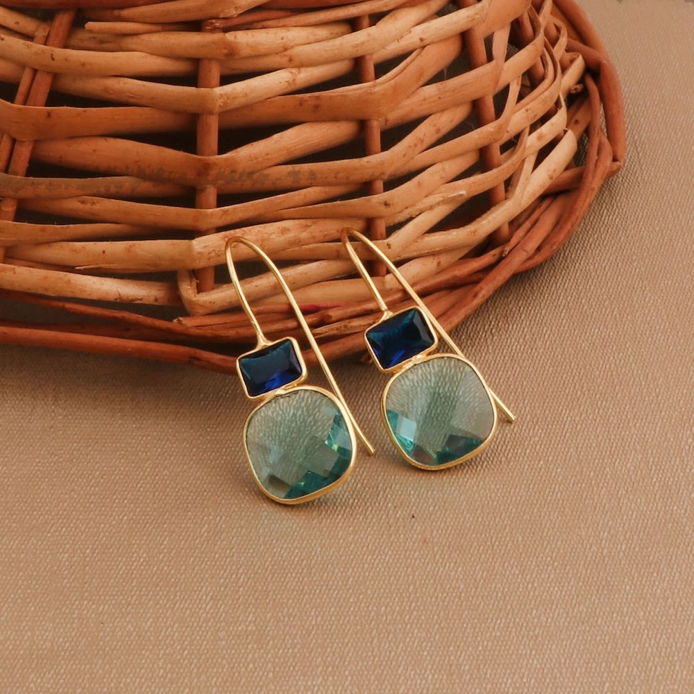 Swiss Blue Topaz with Lolite Earrings