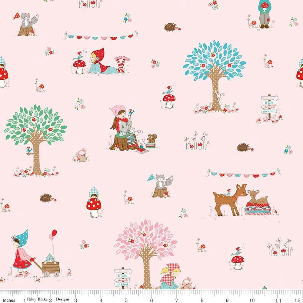 Whimsical Woodland Main in Pink