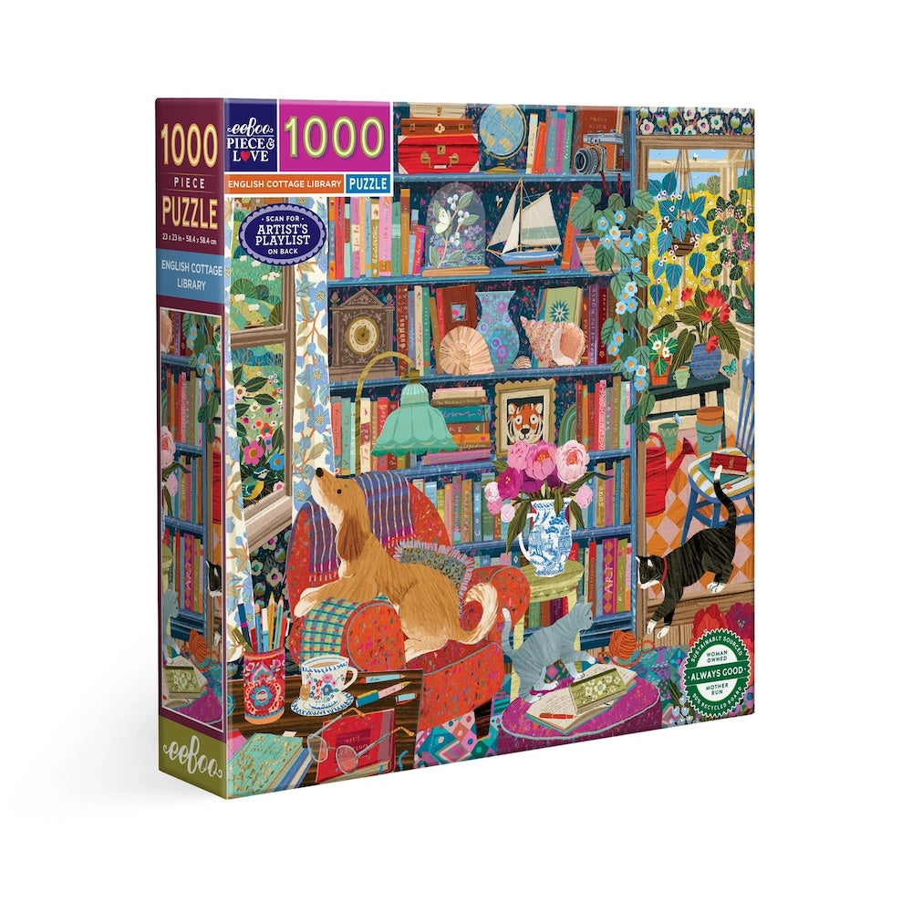 Eeboo English Cottage Library 1000c Puzzle