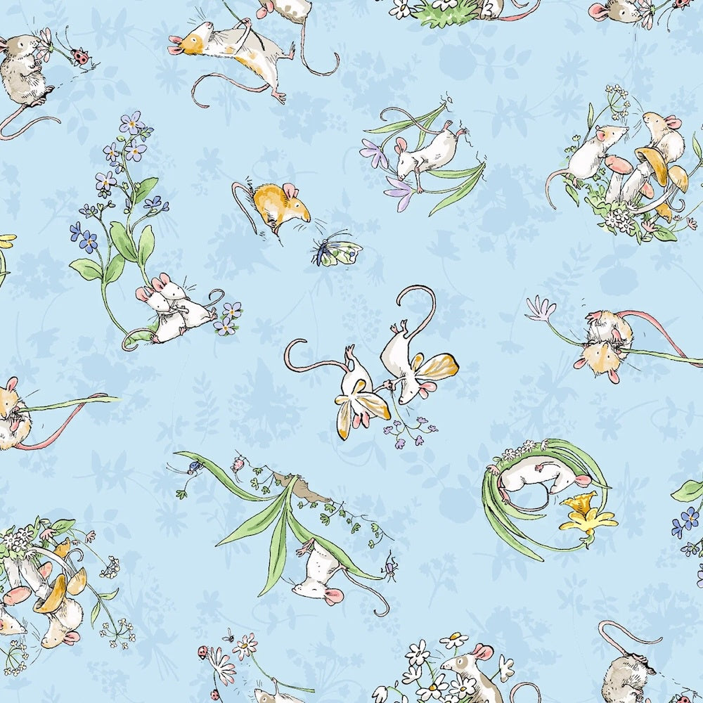 Mouseplay Tossed Scenes in Light Denim