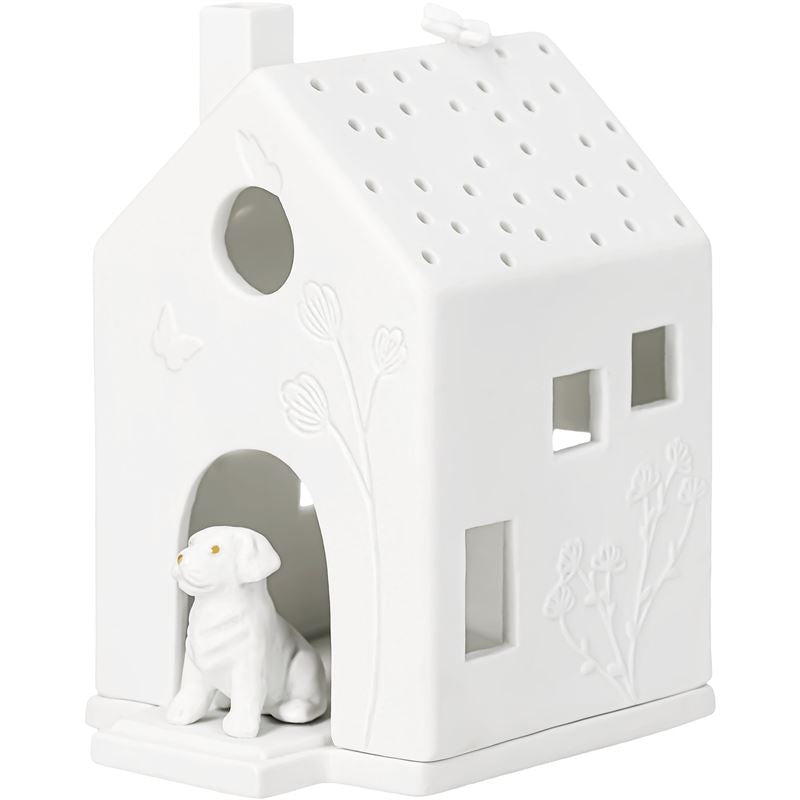 Lighthouse Dog Porcelain Tealight House