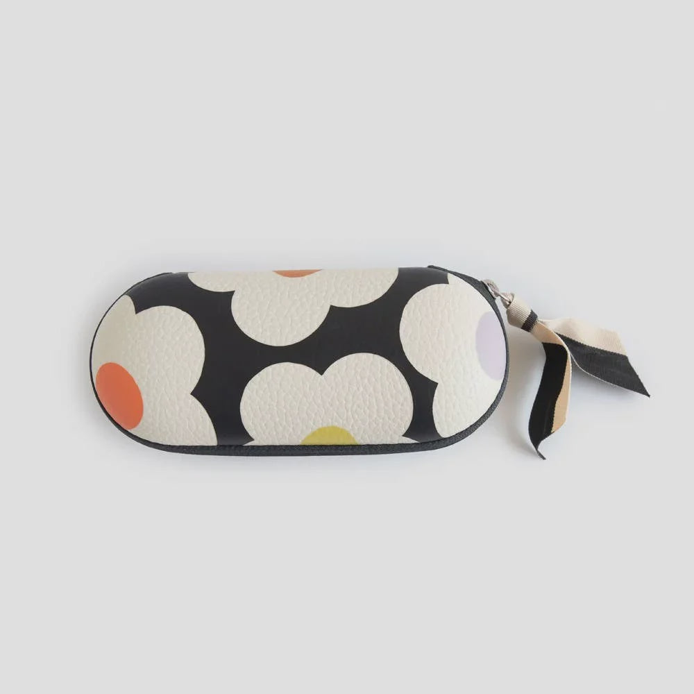 Multi Flower Charcoal Eyeglass Case