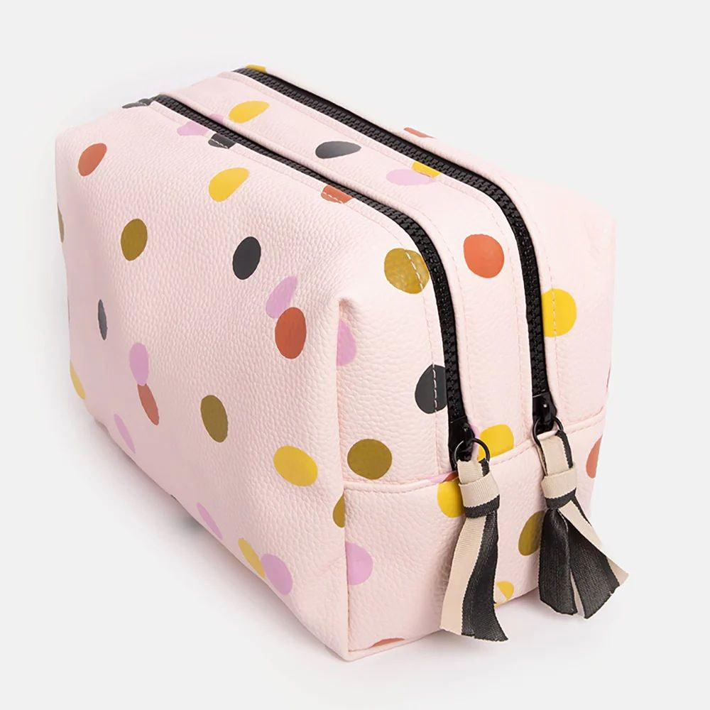 Pink Multi Spot Large Travel Wash Bag