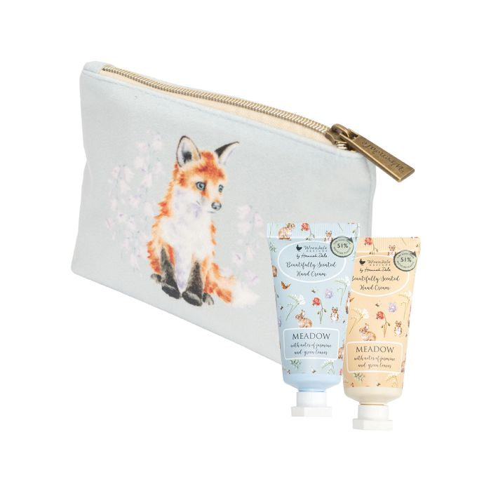 Wrendale Meadow Rabbit and Fox Mini Hand Cream Pouch