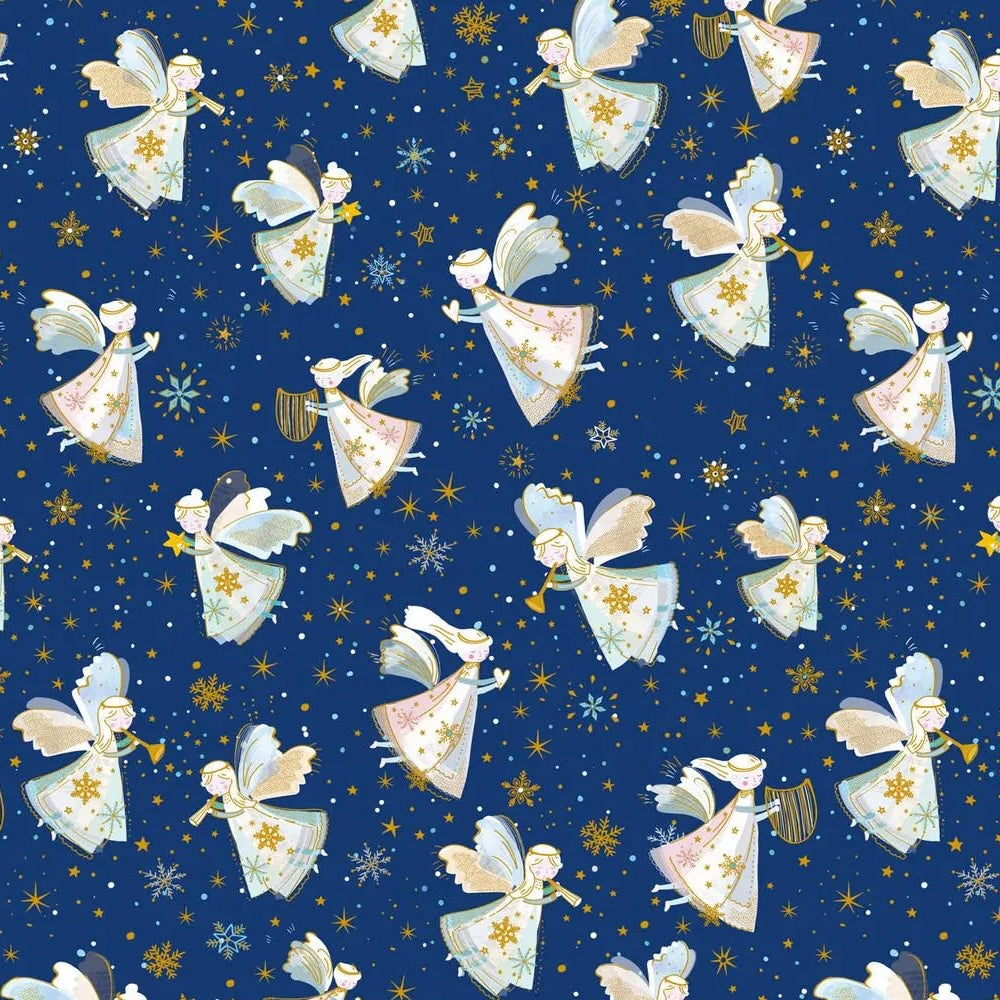 Turnowsky Treasures Allover Angels in Dark Blue