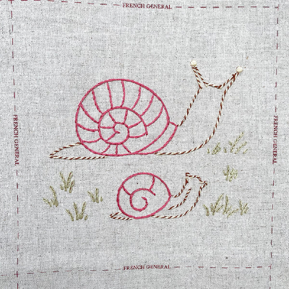Joie de Vivre - Embroidery Linen Panel Rouge