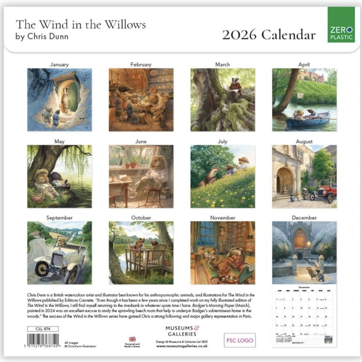 Wind in the Willows 2026 Calendar