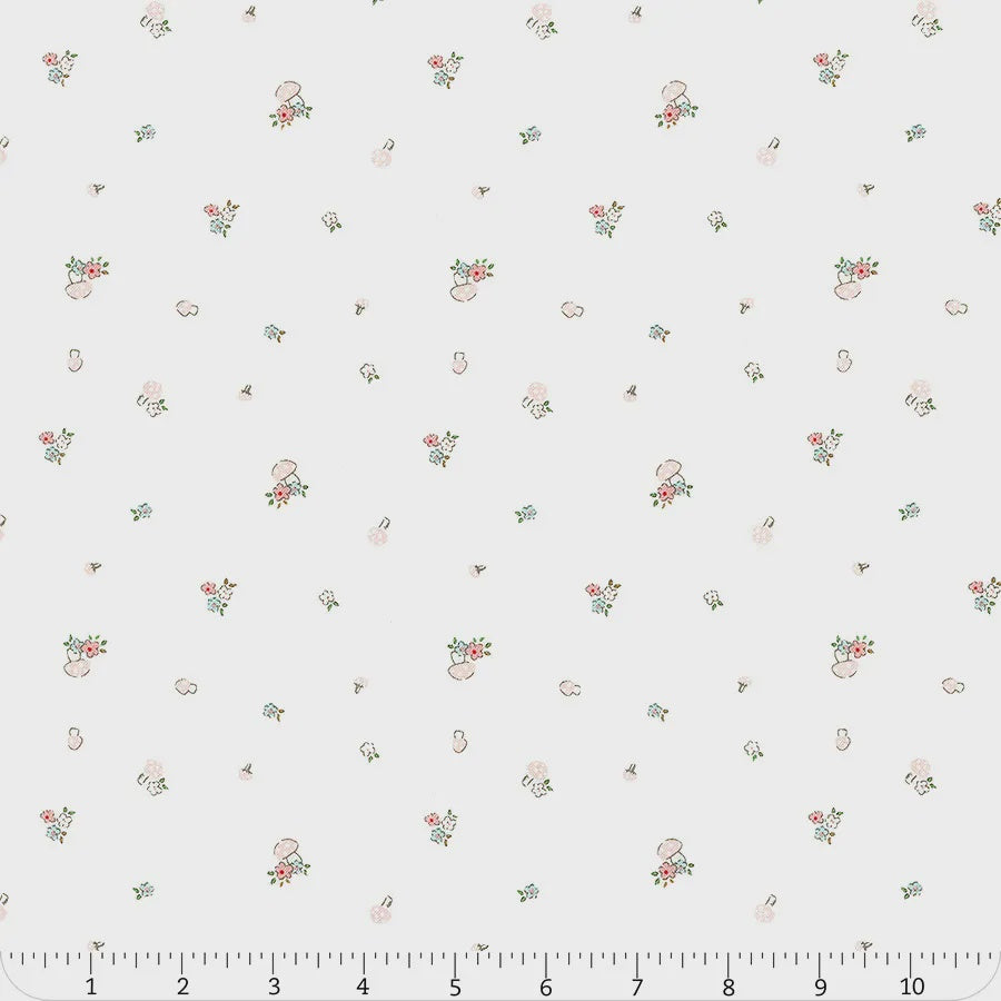Whimsical Woodland Mushrooms on White