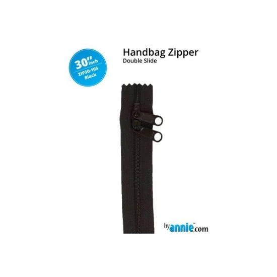 By Annie Double Slide Handbag Zipper Black 30"