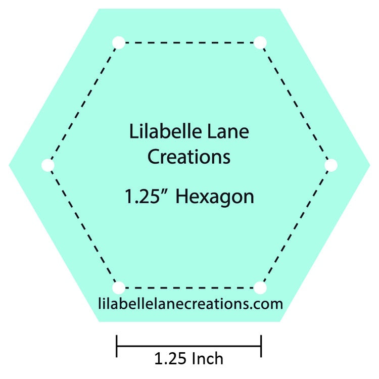 1 ¼" Hexagon Template in Acrylic