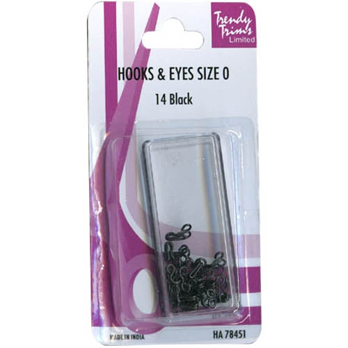 Hooks and Eyes Size 0 Black