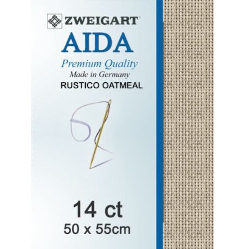 Zweigart Aida 14ct - Rustico Oatmeal 50 x 55cm